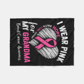 Ich trage NK für mein Oma-Herz-Brustkrebs-Programm Fleecedecke (Vorderseite (Horizontal))