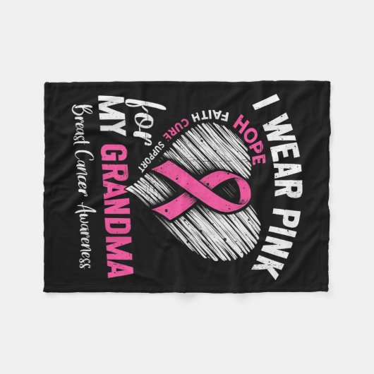 Ich trage NK für mein Oma-Herz-Brustkrebs-Programm Fleecedecke (Vorderseite (Horizontal))