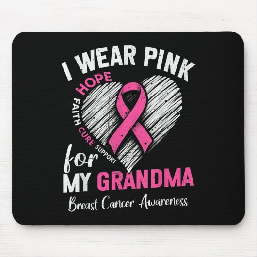 Ich trage NK für mein Oma-Herz-Brustkrebs-Programm Mousepad (Vorne)
