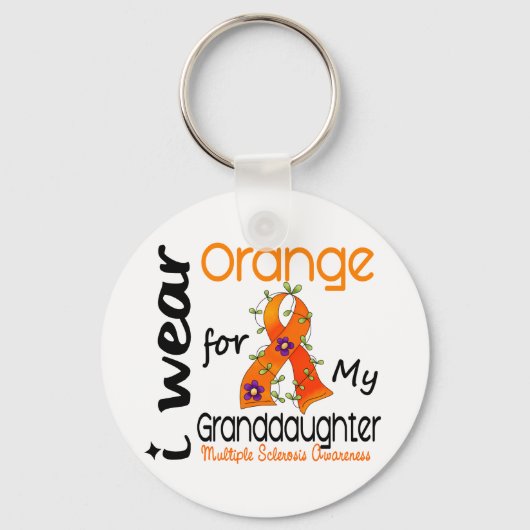 Ich trage Orange 43 Enkelin MS Multiple Scleros Schlüsselanhänger (Vorderseite)