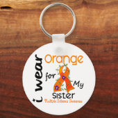 Ich trage Orange 43 Sister MS Multiple Sklerose Schlüsselanhänger (Vorderseite)