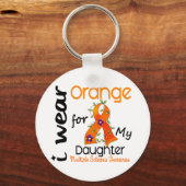 Ich trage Orange 43 Tochter MS Multiple Sklerose Schlüsselanhänger (Vorderseite)