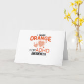 Ich trage Orange für ADHD Karte (Gelbe Blume)