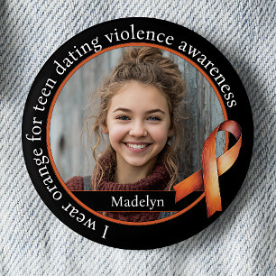 Ich trage Orange für das Bewusstsein von Teenager- Button