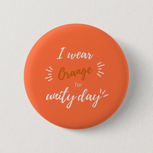 Ich trage Orange für den Unity Day Anti Bullying Button (Vorderseite)