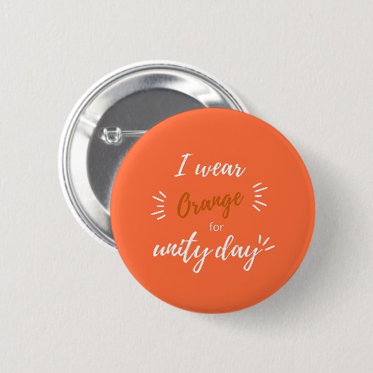 Ich trage Orange für den Unity Day Anti Bullying Button (Vorne & Hinten)