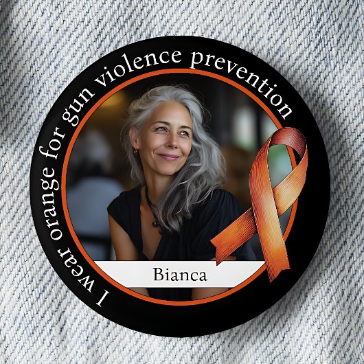 Ich trage Orange für die Prävention von Waffengewa Button