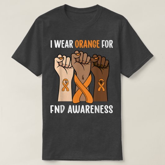 Ich trage Orange für FND-Bewusstsein T-Shirt (Design vorne)