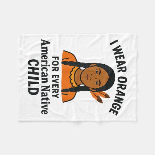 Ich trage Orange für jede amerikanische Kindereinh Fleecedecke (Vorderseite (Horizontal))