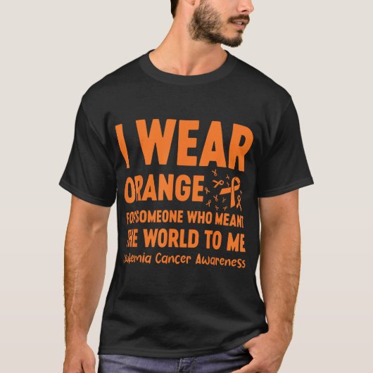 Ich trage Orange für jemanden, der die Welt meint T-Shirt (Vorderseite)