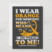 Ich trage Orange für jemanden, der mir Welt bedeut Einladung (Vorderseite)