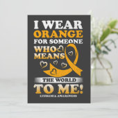 Ich trage Orange für jemanden, der mir Welt bedeut Einladung (Stehend Vorderseite)