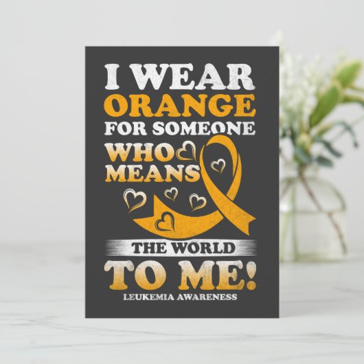 Ich trage Orange für jemanden, der mir Welt bedeut Einladung (Stehend Vorderseite)
