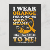 Ich trage Orange für jemanden, der mir Welt bedeut Postkarte (Vorderseite)