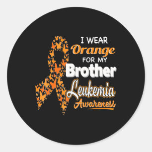 Ich trage Orange für mein Bruder Leukämie Bewussts Runder Aufkleber