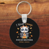 Ich trage Orange für mein Bruder Leukämie Bewussts Schlüsselanhänger (Vorderseite)