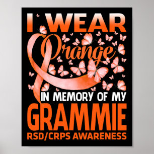 Ich trage Orange für mein Grammie RSD CRPS Bewusst Poster