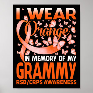 Ich trage Orange für mein graues RSD CRPS-Bewussts Poster