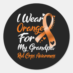 Ich trage Orange für mein Großvater Rsd Crps Bewus Runder Aufkleber