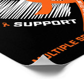 Ich trage Orange für mein Husband Multiple Skleros Poster (Ecke)