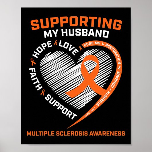 Ich trage Orange für mein Husband Multiple Skleros Poster (Vorne)