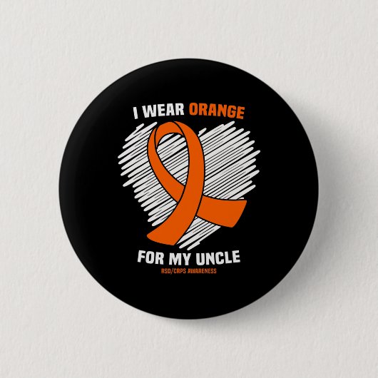 Ich trage Orange für mein Onkel Rsdcrps Bewusstsei Button (Vorderseite)