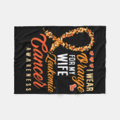 Ich trage Orange für meine Ehefrau Leukämie Krebse Fleecedecke (Vorderseite (Horizontal))