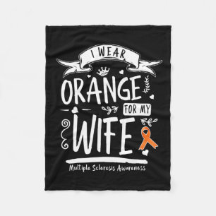 Ich trage Orange für meine Ehefrau MS Multiple Skl Fleecedecke