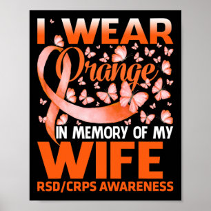 Ich trage Orange für meine Ehefrau Rsd Crps Bewuss Poster