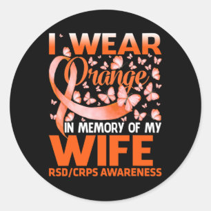 Ich trage Orange für meine Ehefrau Rsd Crps Bewuss Runder Aufkleber
