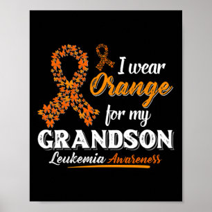 Ich trage Orange für meine Enkel Leukämie Bewussts Poster