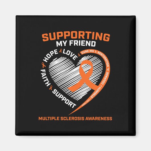 Ich trage Orange für meine Freundin Multiple Skler Magnet (Vorne)