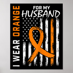 Ich trage Orange für meine Leukämie-Brustwarze Poster