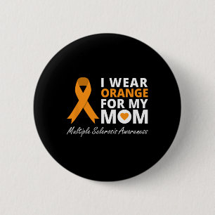 Ich trage Orange für meine Mama Frau Awareness Rib Button