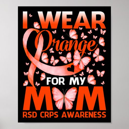 Ich trage Orange für meine Mama Rsd Crps Awareness Poster (Vorne)