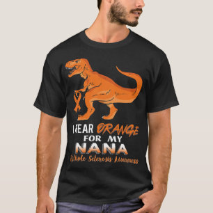 Ich trage Orange für meine Nana Dinosaurier Multip T-Shirt