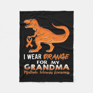 Ich trage Orange für meine Oma Dinosaurier Multipl Fleecedecke