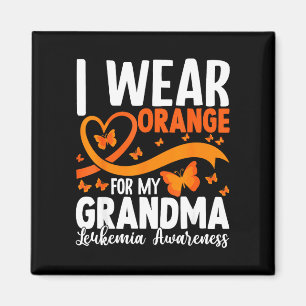 Ich trage Orange für meine Oma - Leukämie-Bewussts Magnet