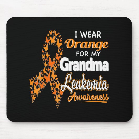 Ich trage Orange für meine Oma Leukämie Bewusstsei Mousepad (Vorne)