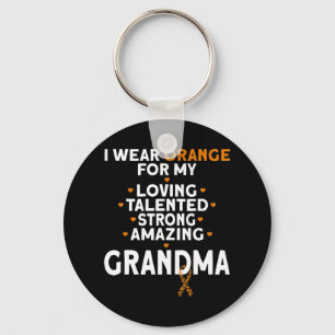 Ich trage Orange für meine Oma Leukämie Bewusstsei Schlüsselanhänger