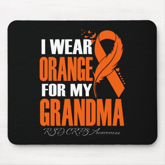 Ich trage Orange für meine Oma RSD CRPS Awareness  Mousepad (Vorne)