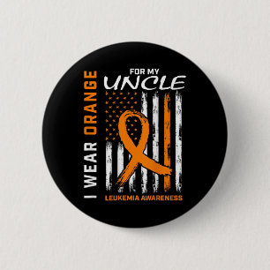 Ich trage Orange für meine Onkel Leukämie Awarenes Button