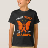 Ich trage Orange für meine Opa-Butterfly-Leukämie- T-Shirt (Vorderseite)