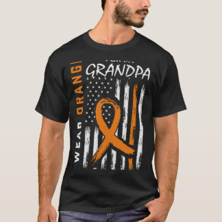 Ich trage Orange für meine Opa Leukämie Krebsgesch T-Shirt