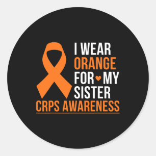 Ich trage Orange für meine Schwester Rsd Crps Bewu Runder Aufkleber