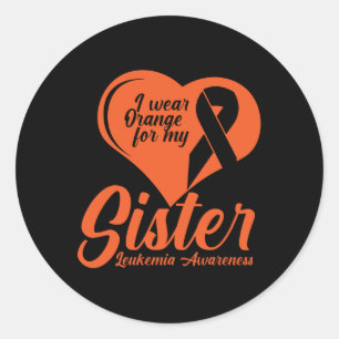 Ich trage Orange für meine Schwester Runder Aufkleber