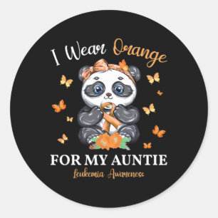 Ich trage Orange für meine Tantchen Leukämie Bewus Runder Aufkleber