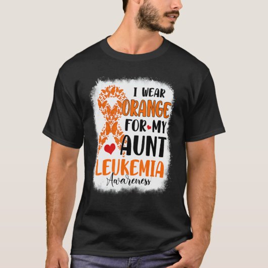 Ich trage Orange für meine Tante Leukämie Aufkläru T-Shirt (Vorderseite)