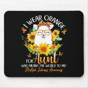Ich trage Orange für meine Tante Ms Awareness Llam Mousepad