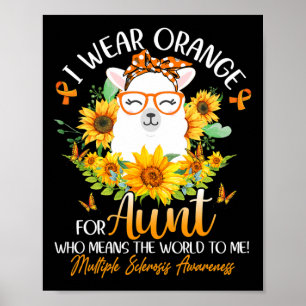 Ich trage Orange für meine Tante Ms Awareness Llam Poster
